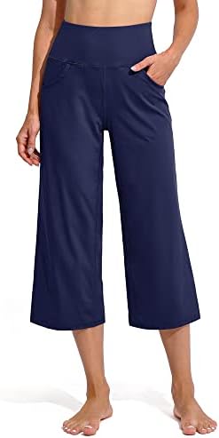 Capri Pants Women High Waist Summer Pants — Royal Blue, 25" inseam