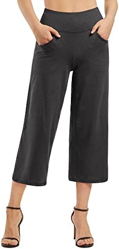 Capris Yoga Stretch Wide Leg in Charcoal Heathercharcoal Heather