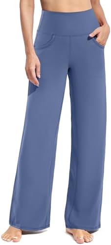 Pants with Pockets High Waist in Denim Blue