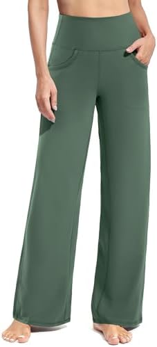 Wide Leg Leggings Full Length — Dark Forest Green, Tall