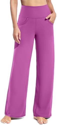 Wide Leg Pants with Pockets — Raspberry Purple, Regular