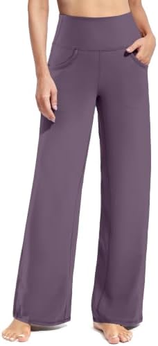 Wide Leg Pants with Pockets Soft — Potent Purple, Regular