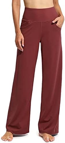 Yoga Pants Flare Fit in Dark Burgundy