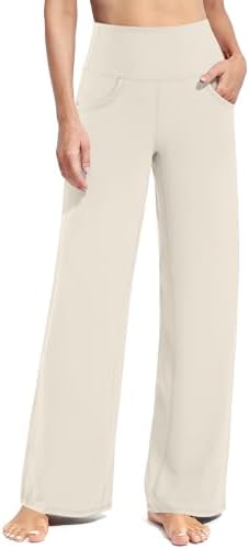 Yoga Pants High Waist Soft Flare Fit — Ivory, Regular